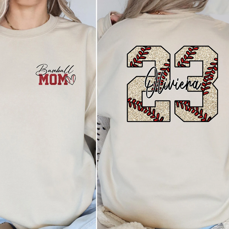 Custom Baseball Mom Sweatshirt Gift for Mom Baseball Mom Hoodie
