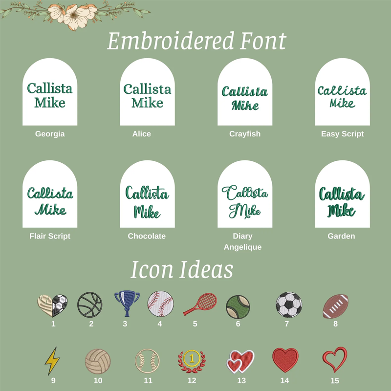 Embroidered Pennant Sweatshirt with Team Name Custom Embroidered Pennant Shirt