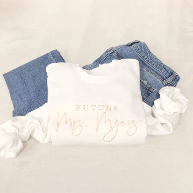 Future Mrs.Sweatshirt Personalized Embroidered Sweatshirt Gift for Her
