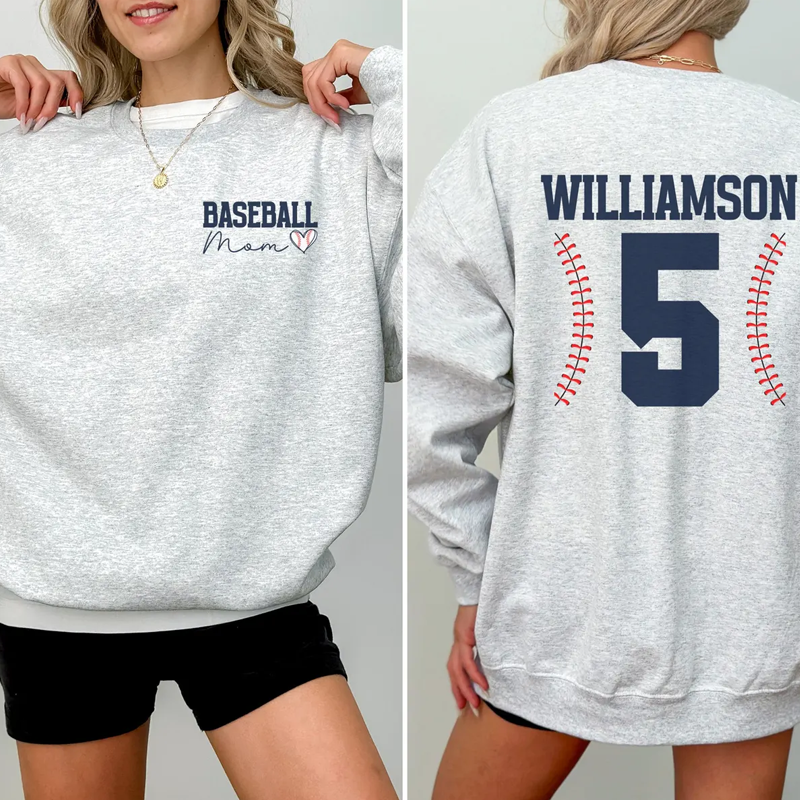 Baseball Mom Sweatshirt Custom Baseball Mom Gifts Baseball Sweater for Mom Baseball Sweatshirt