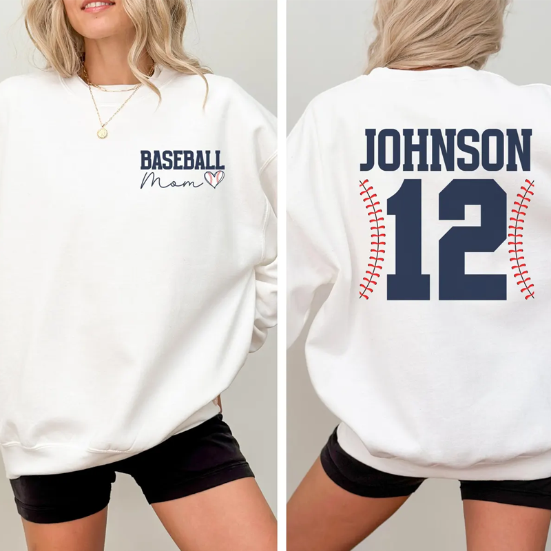 Baseball Mom Sweatshirt Custom Baseball Mom Gifts Baseball Sweater for Mom Baseball Sweatshirt