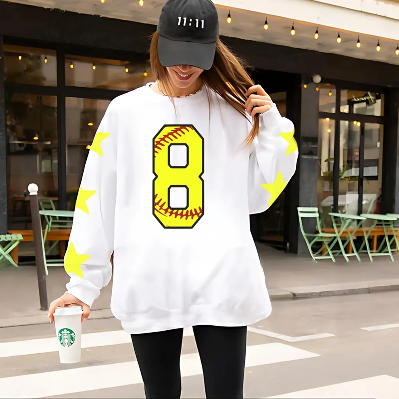 Custom number softball sweatshirt Personalized Softball Mom Sweater Player Number