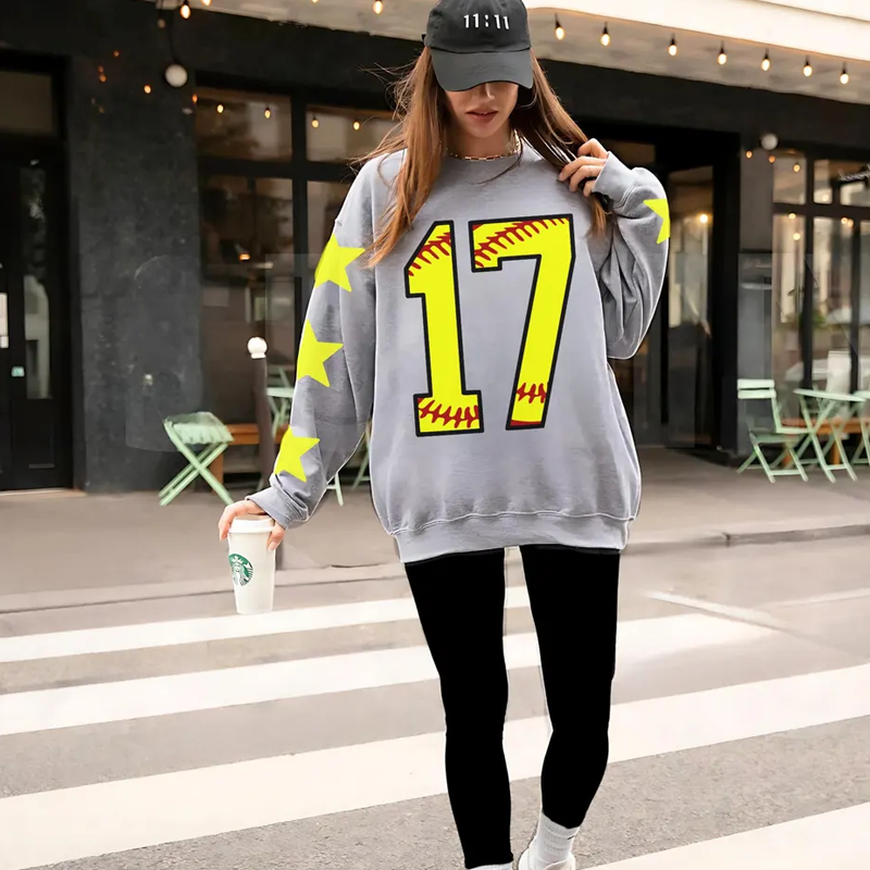 Custom number softball sweatshirt Personalized Softball Mom Sweater Player Number