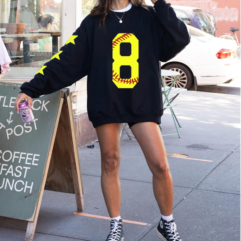 Custom number softball sweatshirt Personalized Softball Mom Sweater Player Number