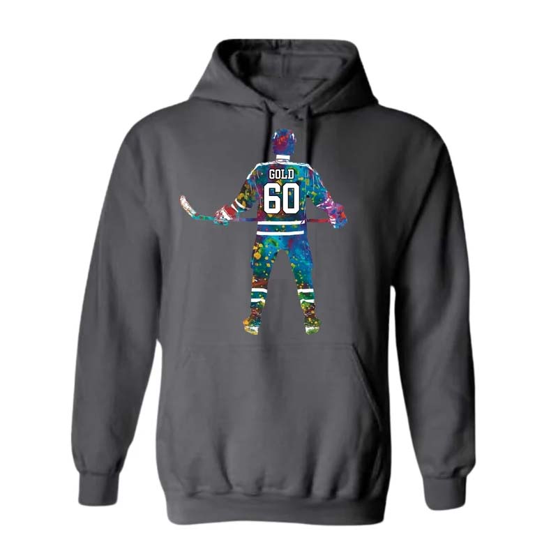 Personalized Hooded Hockey Player Youth Hockey Sweatshirt Hooded Sweatshirt