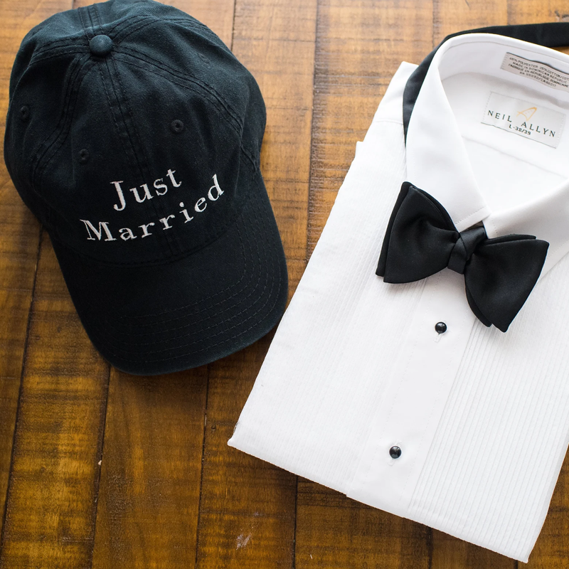 Just Married couples gift hat SET -honeymoon gifts wedding gift- groom gift bride gift