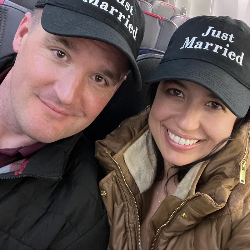 Just Married couples gift hat SET -honeymoon gifts wedding gift- groom gift bride gift
