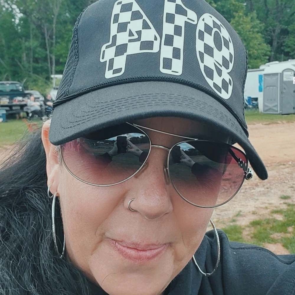 Personalized Trucker Hat Checkered Custom Moto Mom Moto Mama