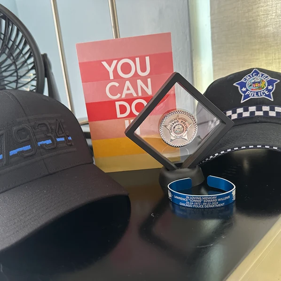 Free personalization Men's Thin blue line police officer badge blacked out American flag hat