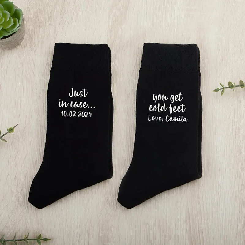 Just in Case You Get Cold Feet Socks Custom Socks for the Wedding Day