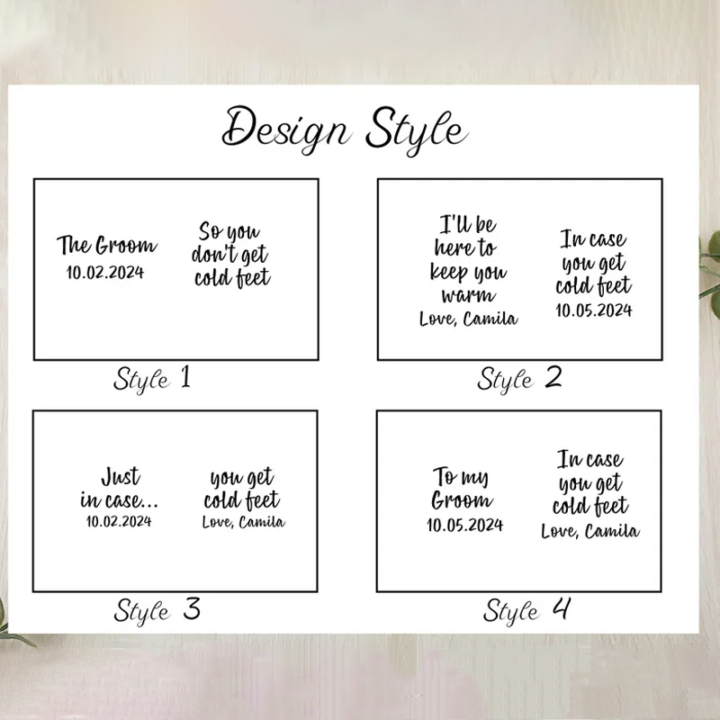 Just in Case You Get Cold Feet Socks Custom Socks for the Wedding Day