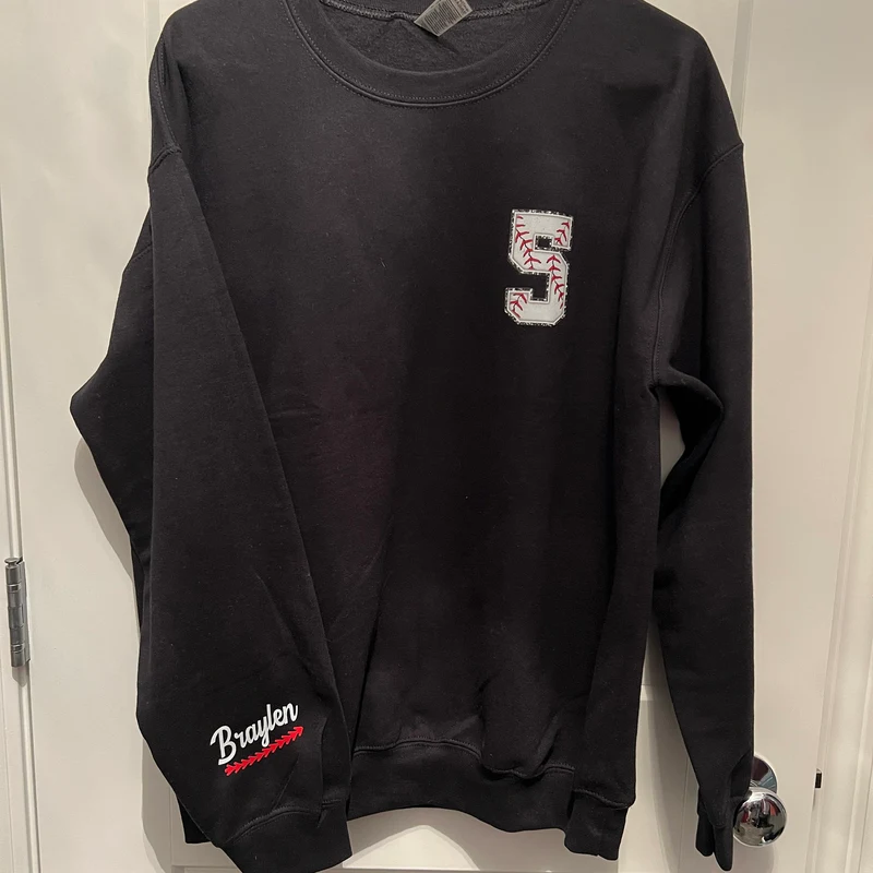 Custom Baseball Sweatshirt, Baseball Mom Crewneck Baseball Sweatshirt Custom Baseball