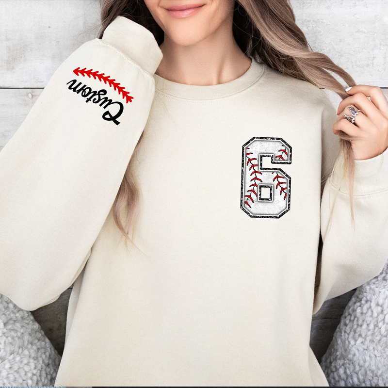 Custom Baseball Sweatshirt, Baseball Mom Crewneck Baseball Sweatshirt Custom Baseball