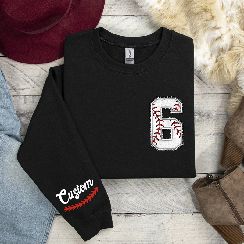 Custom Baseball Sweatshirt, Baseball Mom Crewneck Baseball Sweatshirt Custom Baseball
