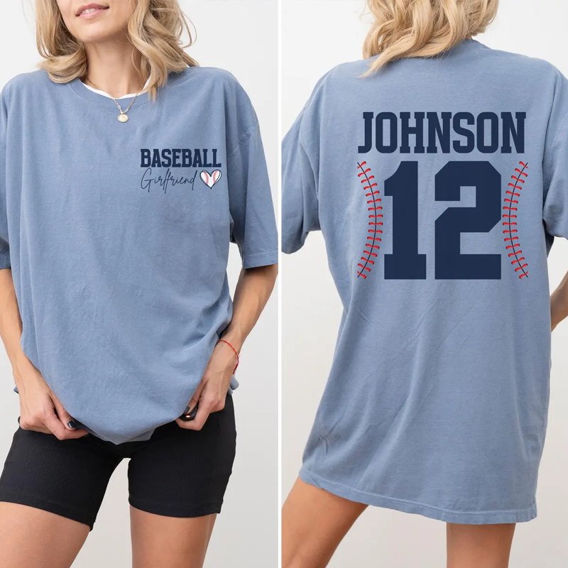 Custom Baseball Shirt Girlfriend Baseball Shirt Personalized Baseball Girlfriend Shirt