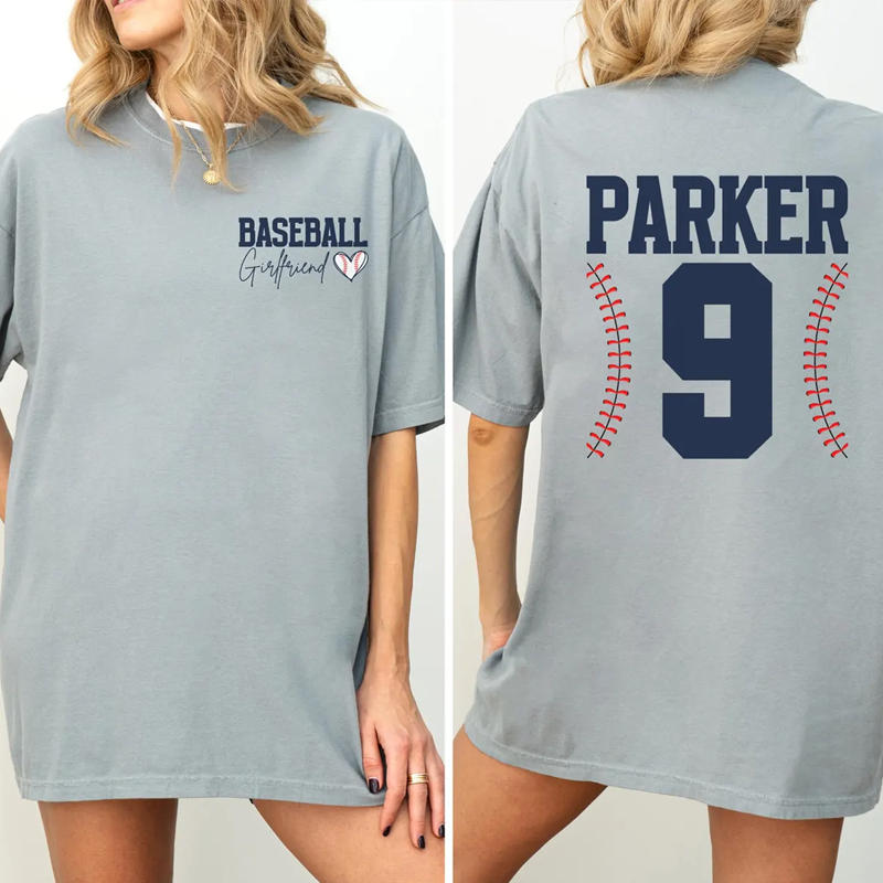 Custom Baseball Shirt Girlfriend Baseball Shirt Personalized Baseball Girlfriend Shirt