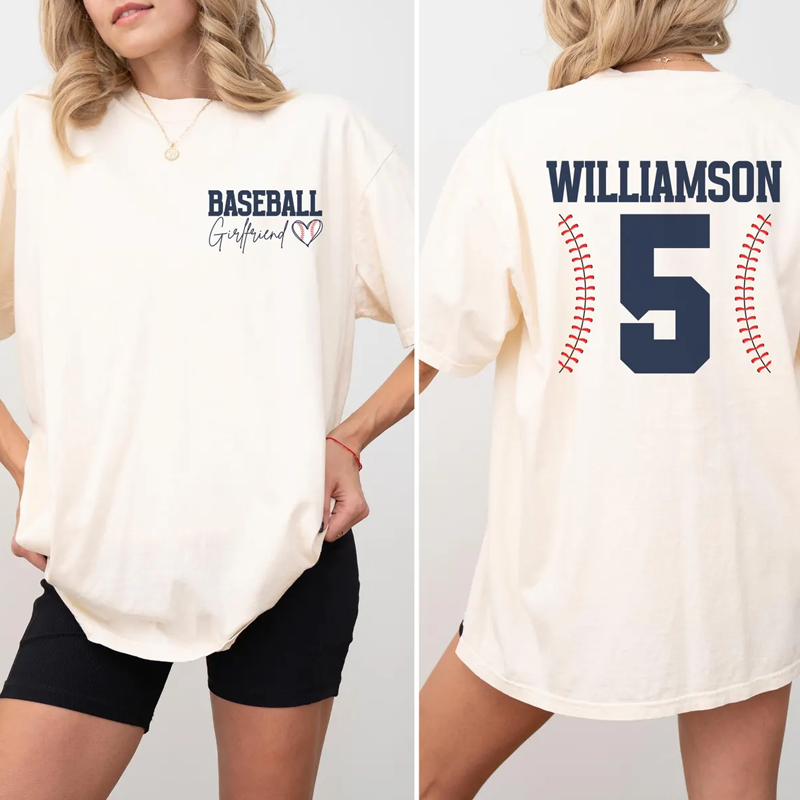 Custom Baseball Shirt Girlfriend Baseball Shirt Personalized Baseball Girlfriend Shirt