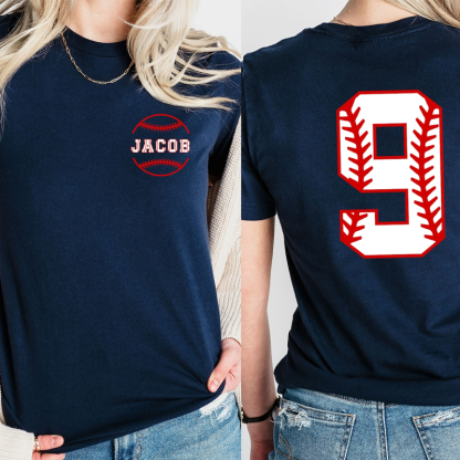 Custom Name Baseball T-Shirt Personalized Baseball Mom T Shirt