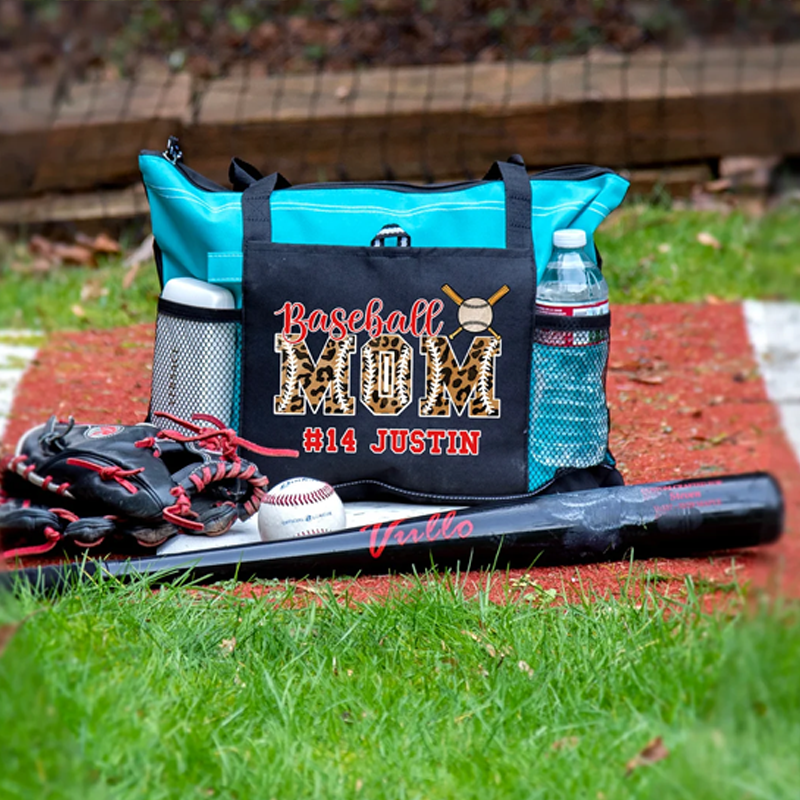 Personalized Baseball Mom Tote Bag Baseball Essential Bag Baseball Tote with Zipper