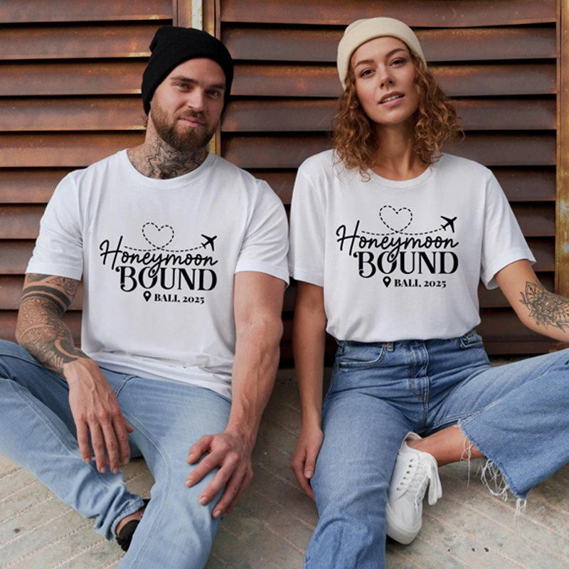 Honeymoon Bound Shirt Custom Couples Honeymoon Vacation Shirts