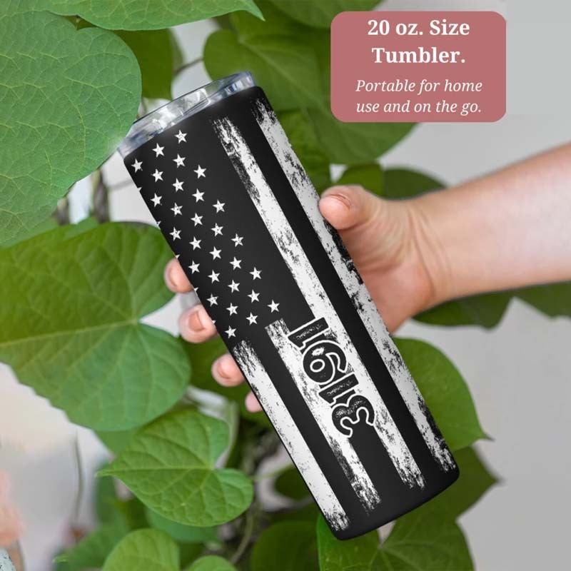 Personalized Police Tumbler Thin Blue Line Cup With Straw Police Travel Cup 20 oz Tumbler