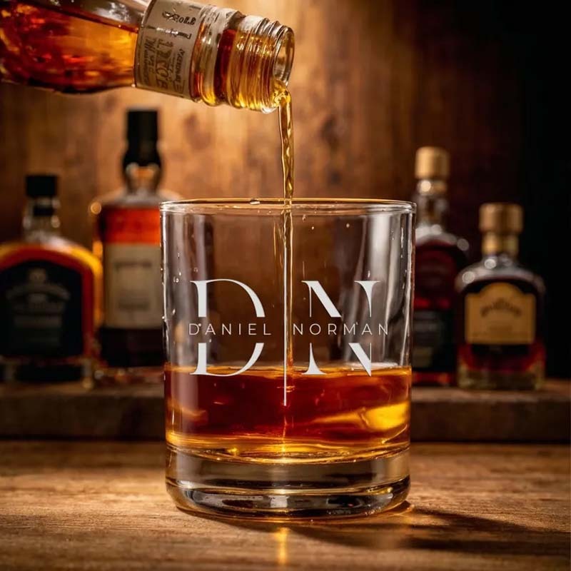 Custom Whiskey Glass Engraved Whiskey Gift Personalized 11oz Whiskey Tumbler