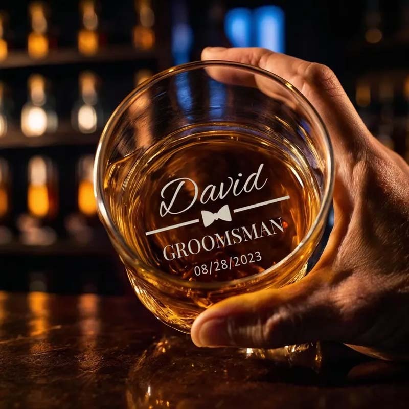 Custom Whiskey Glass Engraved Whiskey Gift Personalized 11oz Whiskey Tumbler