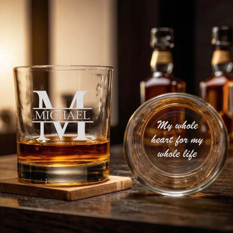 Custom Whiskey Glass Engraved Whiskey Gift Personalized 11oz Whiskey Tumbler