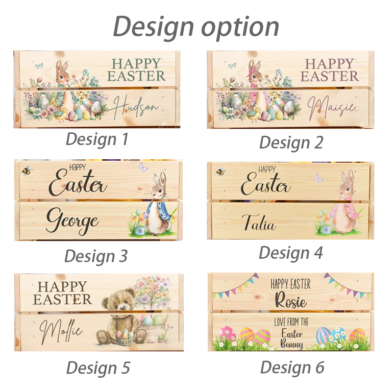Personalised Wooden Easter Bunny Rabbit Crate I Wooden Easter Crate Easter Gifts
