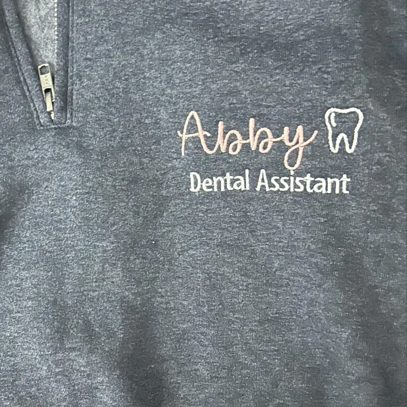 Custom Embroidered Dental Assistant Quarter Zip - Personalized Name Sweater