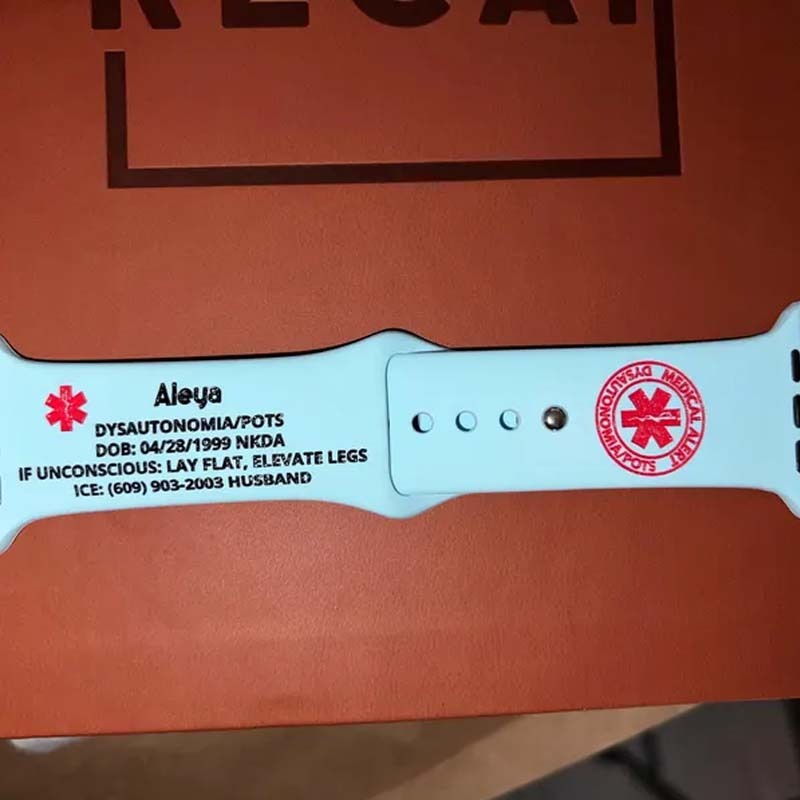 Medical Alert Engraved Apple Watch Band Personalized Watch Band
