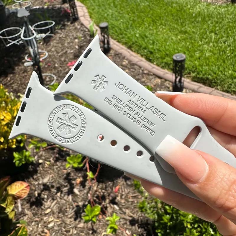 Medical Alert Engraved Apple Watch Band Personalized Watch Band