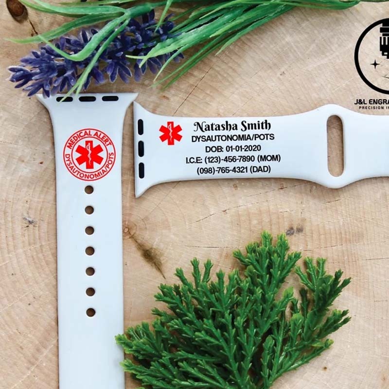 Medical Alert Engraved Apple Watch Band Personalized Watch Band