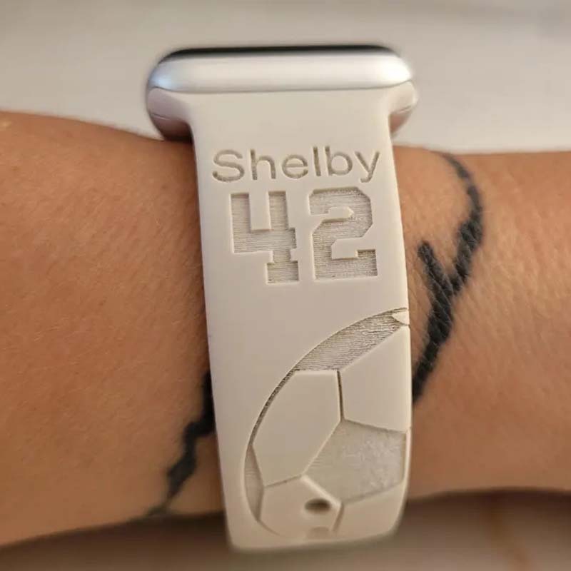 FOOTBALL BASKETBALL JERSEY Silicone Watch Band  Laser Engraved Apple