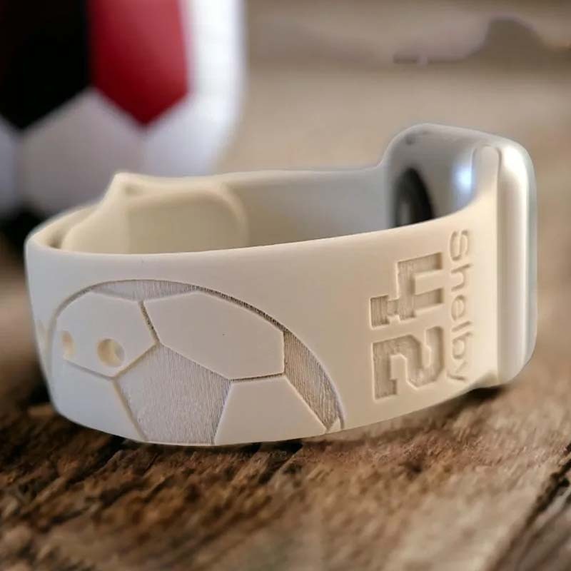 FOOTBALL BASKETBALL JERSEY Silicone Watch Band  Laser Engraved Apple