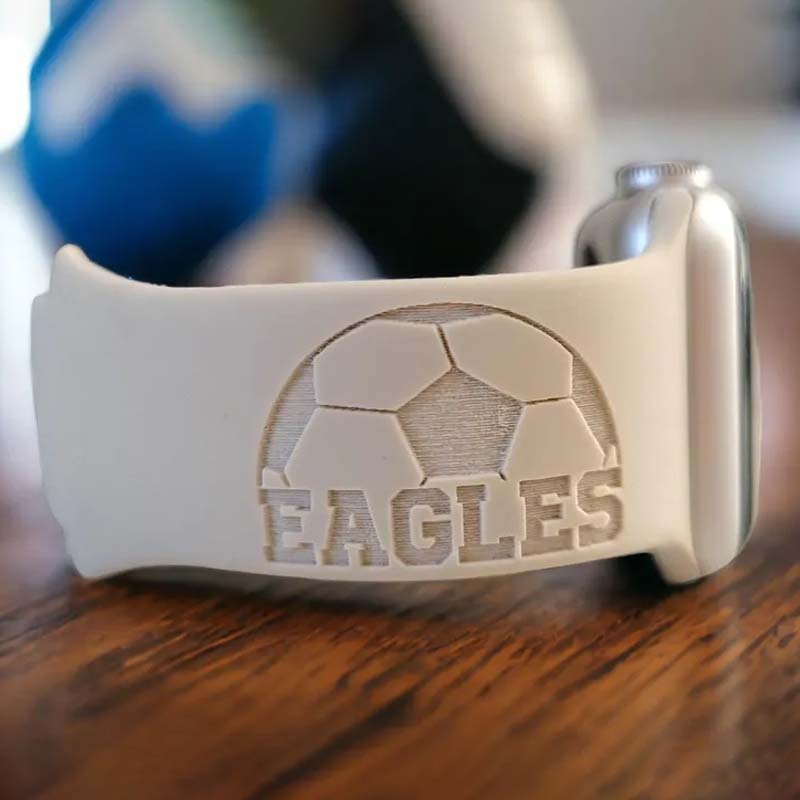 FOOTBALL BASKETBALL JERSEY Silicone Watch Band  Laser Engraved Apple