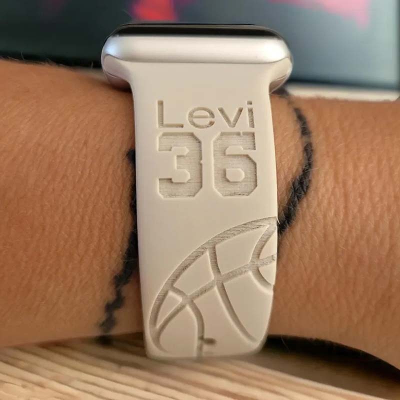 FOOTBALL BASKETBALL JERSEY Silicone Watch Band  Laser Engraved Apple