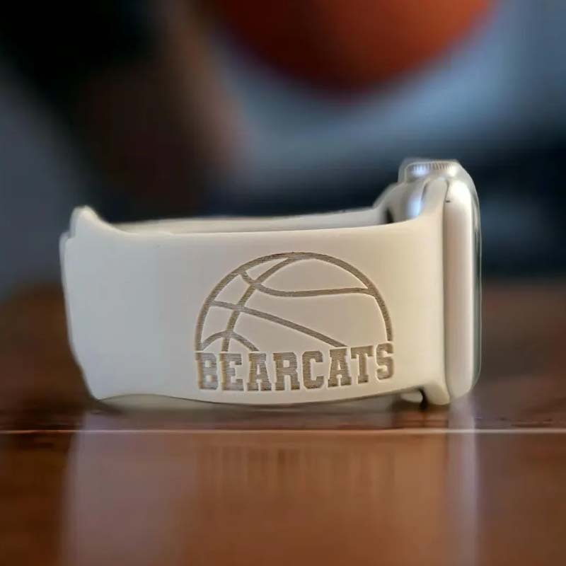 FOOTBALL BASKETBALL JERSEY Silicone Watch Band  Laser Engraved Apple