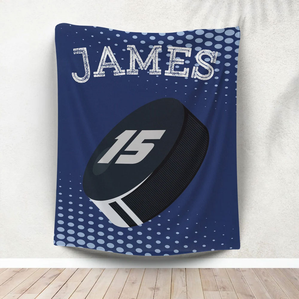 Custom Hockey Player Blanket, Hockey Team Blankets