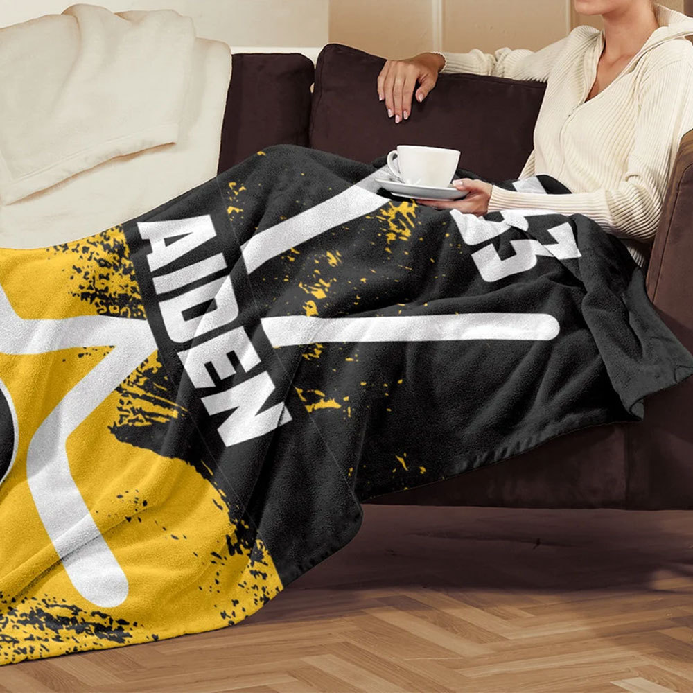 Custom Hockey Player Blanket, Hockey Team Blankets