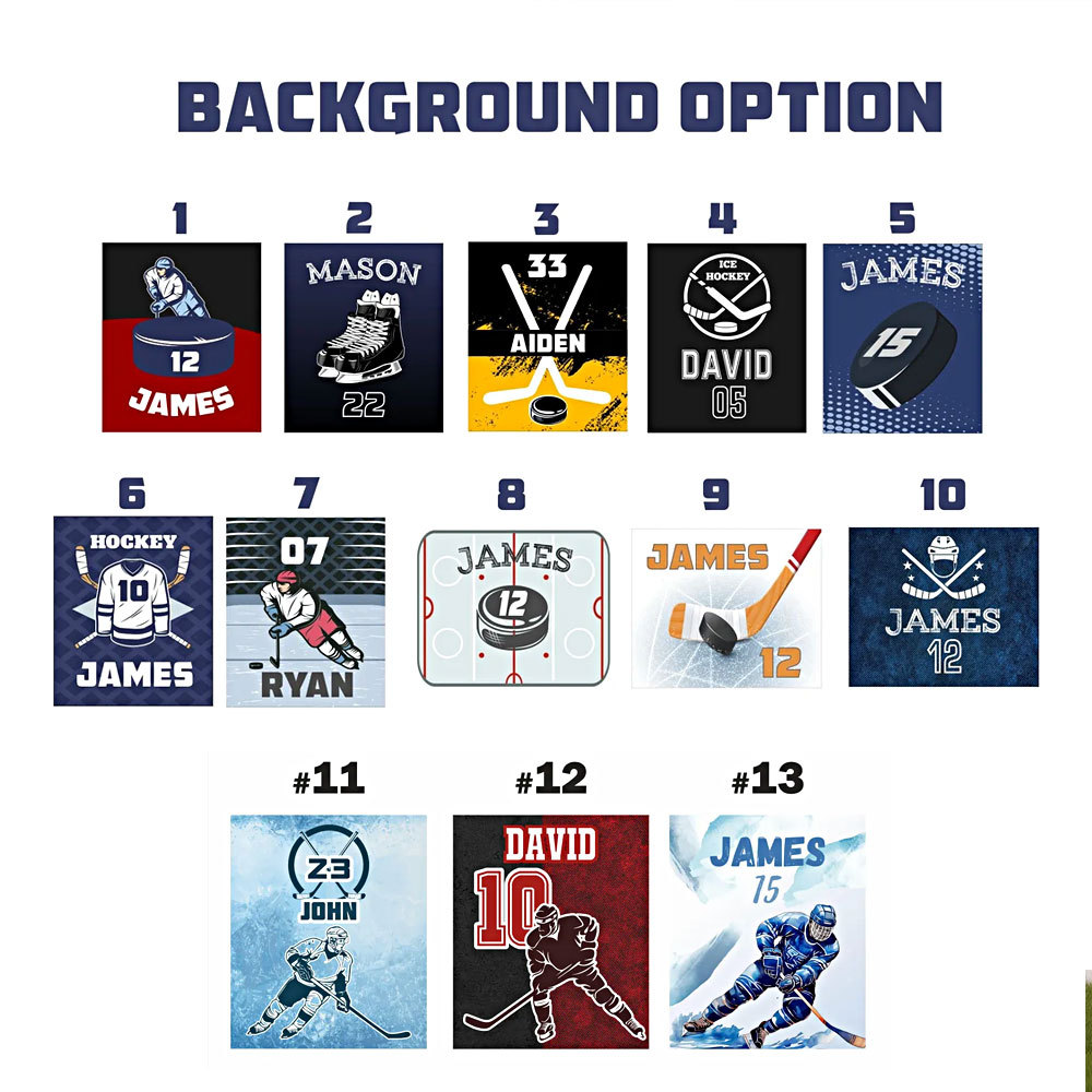 Custom Hockey Player Blanket, Hockey Team Blankets