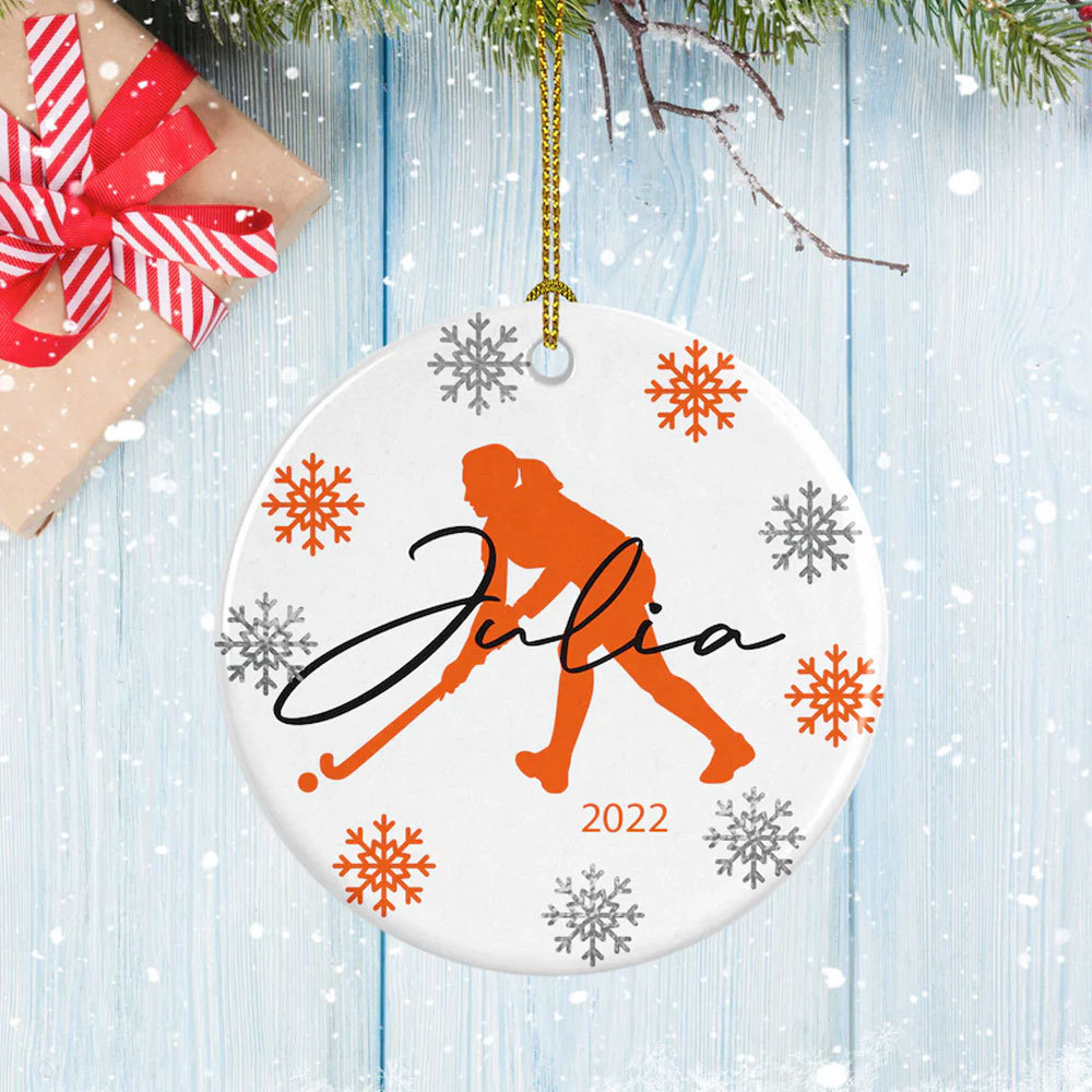 Personalized Field Hockey Goalie Ornament, Hockey Girl Gift