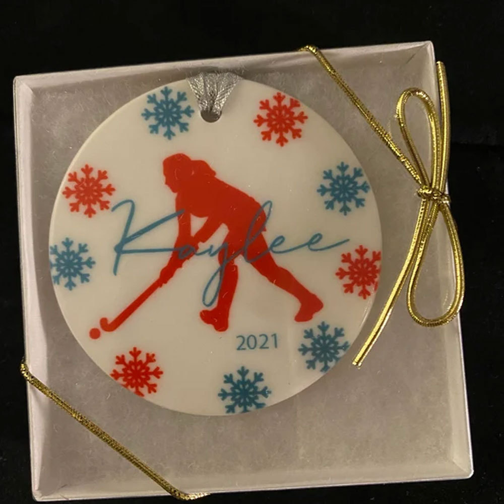Personalized Field Hockey Goalie Ornament, Hockey Girl Gift