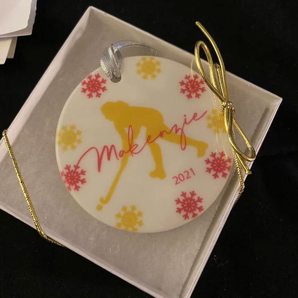 Personalized Field Hockey Goalie Ornament, Hockey Girl Gift