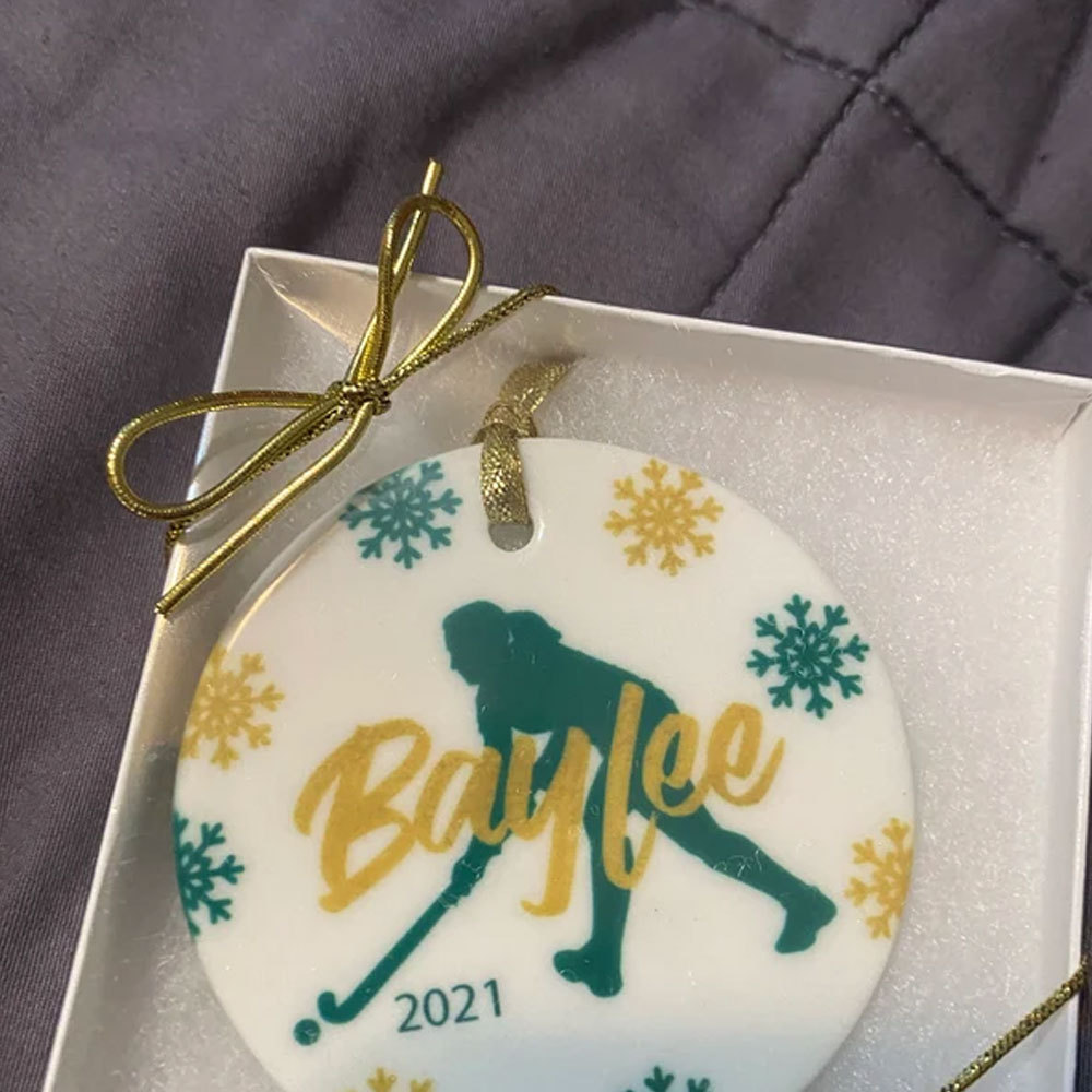 Personalized Field Hockey Goalie Ornament, Hockey Girl Gift