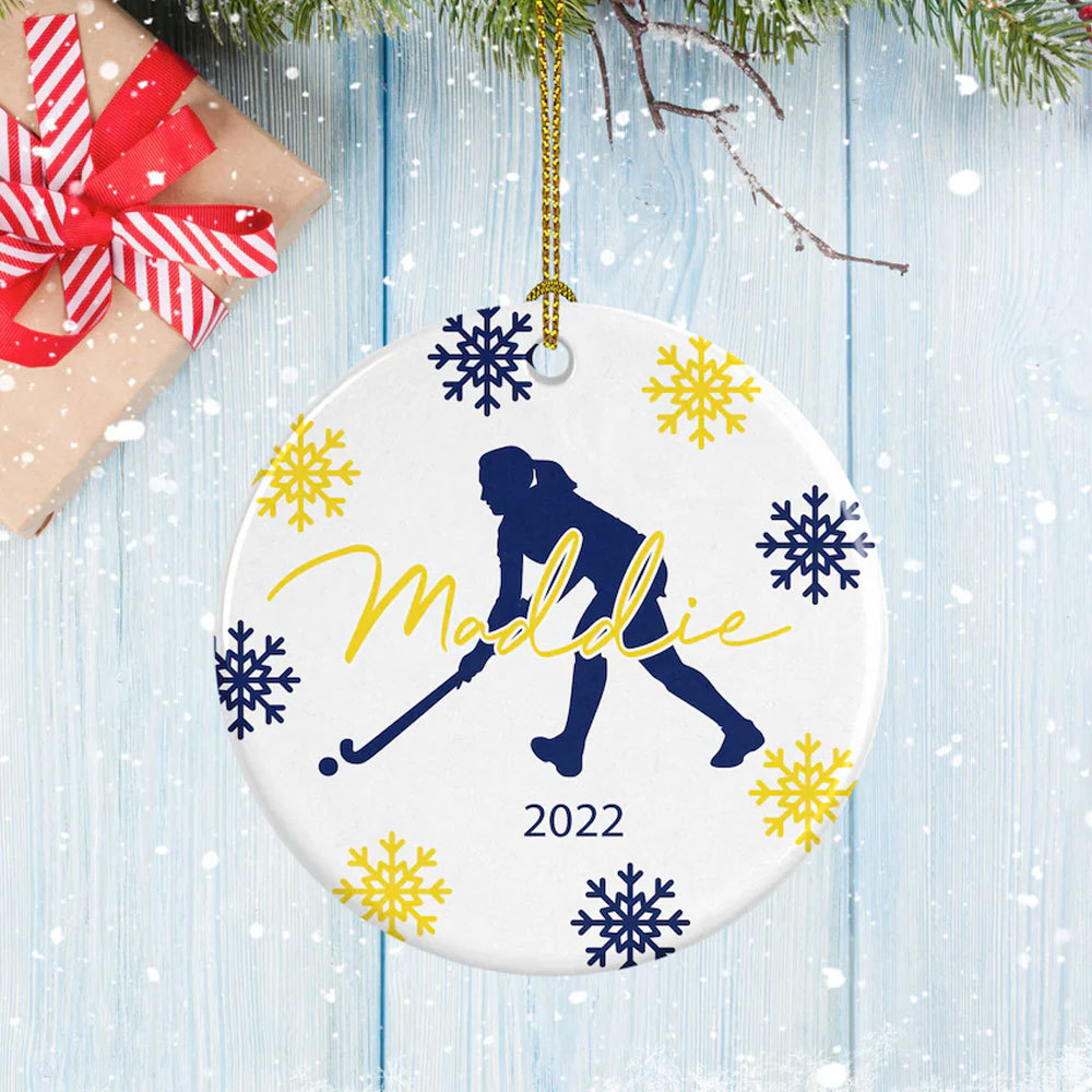 Personalized Field Hockey Goalie Ornament, Hockey Girl Gift