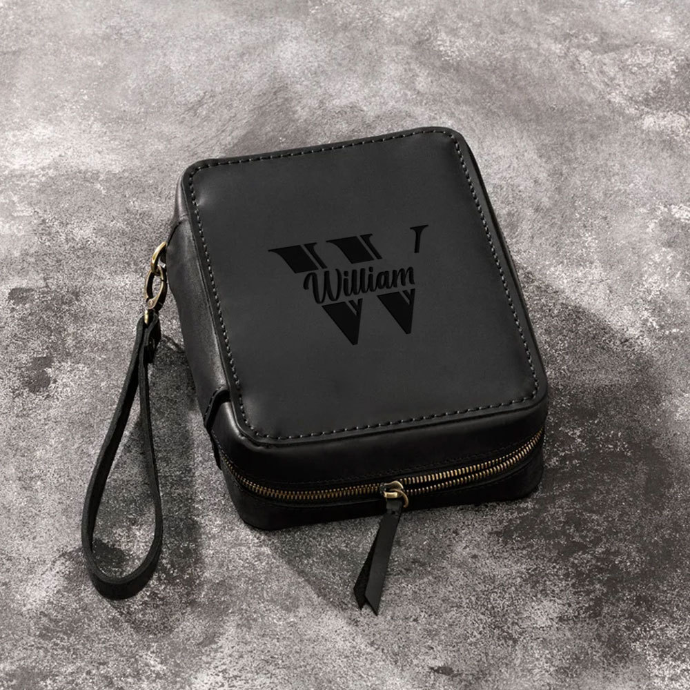Personalized Leather Travel Cigar Case For Your Dad, Husband, Boyfriends, Brother