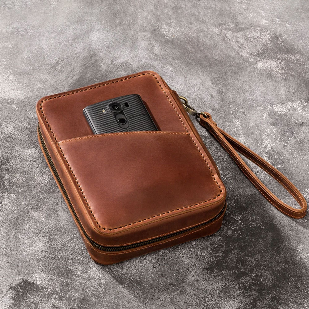 Personalized Leather Travel Cigar Case For Your Dad, Husband, Boyfriends, Brother