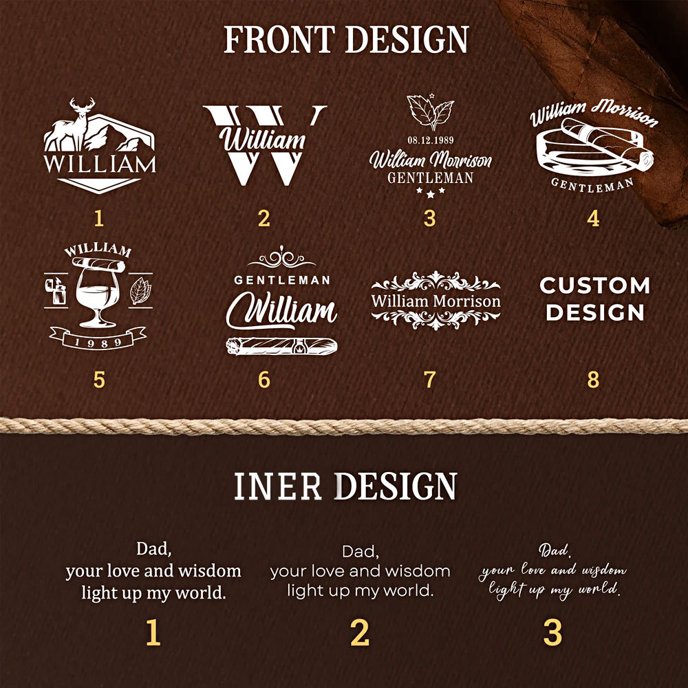 Personalized Leather Travel Cigar Case For Your Dad, Husband, Boyfriends, Brother