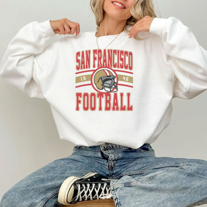 Vintage San Francisco Football Crewneck Sweatshirt Hoodie